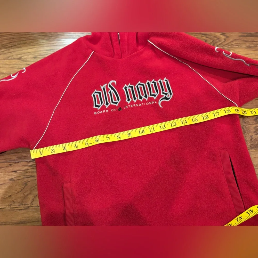 Vintage Old Navy Board Co. Red Flame Sleeve Hoodie — Size L